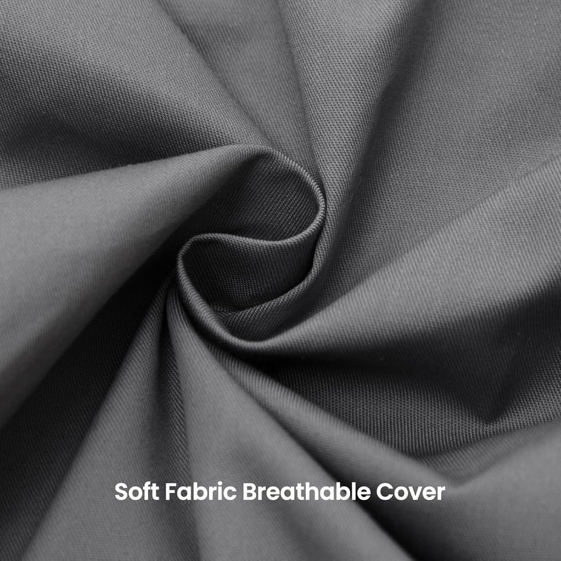 Texstead غطاء وسادة ويدج فقط 24x24x7.5 بوصة، أغطية وسادة ويدج ناعمة وسلسة، قابلة للإزالة والغسل في الغسالة - تصميم بسحاب رمادي فاتح - Image 3